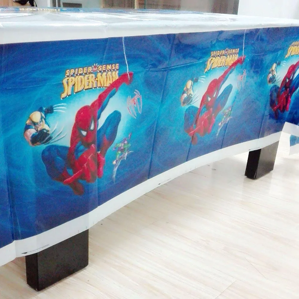 tablecloth Человек-паук супергерой вечерние Конфета попкорн коробка скатерть соломинки чашки тарелки принадлежности для детской вечеринки день рождения украшения - Цвет: tablecloth