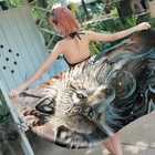 Прямоугольное пляжное полотенце Wolf Warrior от SunimaArt, мягкое абсорбирующее банное полотенце из микрофибры для ванной комнаты, дорожное портативное полотенце, одеяло, коврик