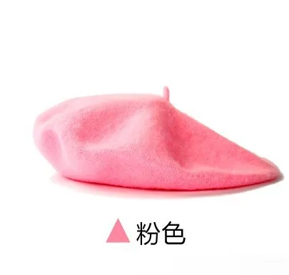 pink colour Г. Детские шерстяные береты детские шапки на весну, осень, зиму Новая модная кепка для мальчиков и девочек, детская шапка с рисунком, французская Кепка - Цвет: pink colour