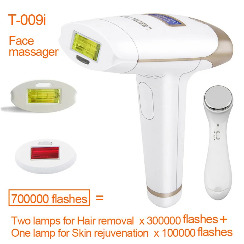 extra lamp massager Lescolton лазерная эпиляция T-009i Эпилятор 700000 ЖК-дисплей машина для постоянного бикини триммер электрический эпилятор лазер - Цвет: extra lamp massager