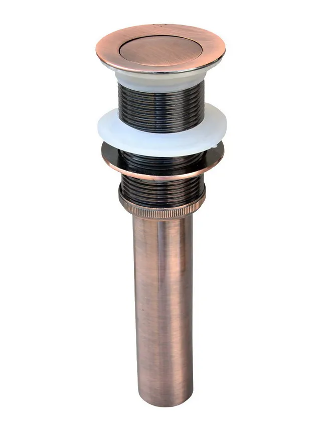 Античная красная медная латунь маленькая круглая крышка выдвижная раковина для