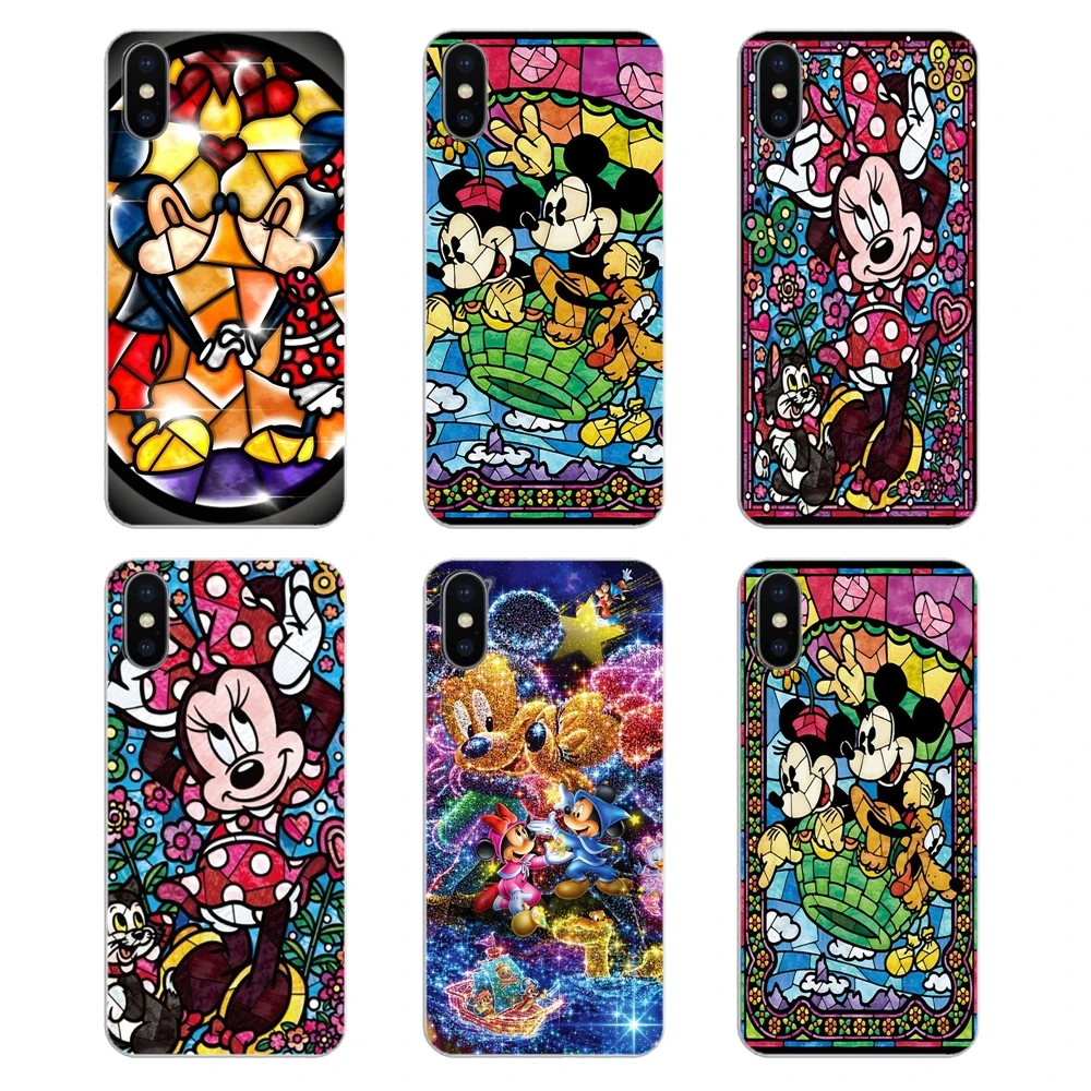 Stained Glass Mickey window painted Silicone Phone Case Cover For Samsung Galaxy A5 A6 A7 A8 A9 J4 J5 J7 J8 2017 2018 Plus Prime |