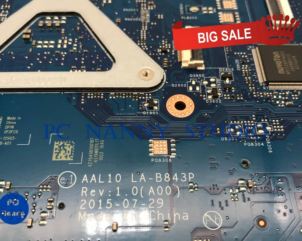 ПК Няня для Dell Inspiron 5558 материнская плата 0F0FC6 F0FC6 LA B843P i3 5005U DDR3L