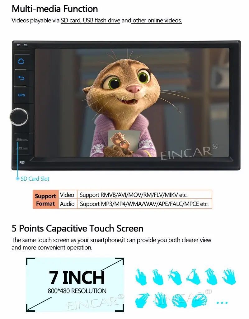 Android 6.0 4 Core 7" Car Stereo 2Din GPS Navigation Radio Player In Dash Headunit NO-DVD Video Bluetooth WiFi+Wireless Camera |