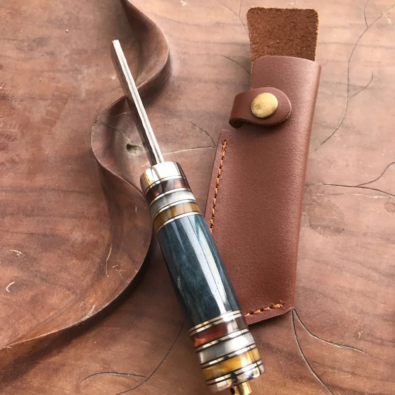 Охотничий нож из дамасской стали чистый ручной Кованый резец с плоской головкой