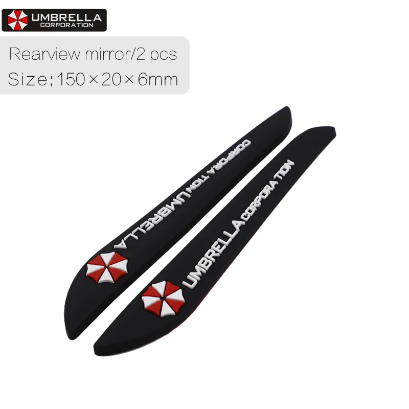 Umbrella black 2pcs Автомобильная Дверь Зеркало заднего вида против столкновений полоски для укладки молдинги Защита от царапин защита края для Mazda Skoda peugeot Ford Vw - Цвет: Umbrella black 2pcs