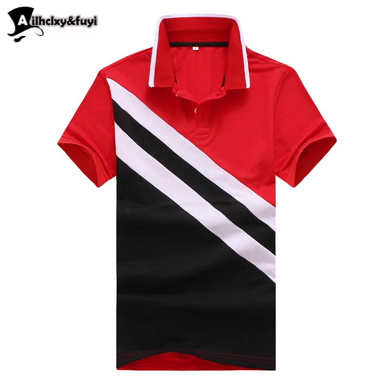 Рубашка поло мужская с диагональными полосками дышащая сорочка короткими