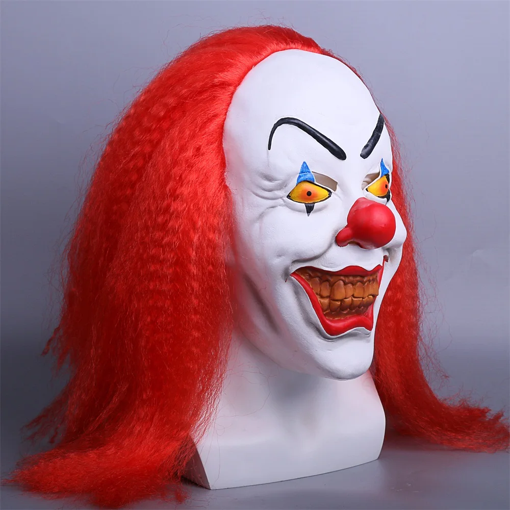 Красная маска для косплея Стивена Кинга страшный клоун Хэллоуина латексная