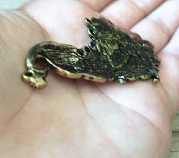 

6pcs/lot Antique bronze peacock pendant Charms 35mmx59mm