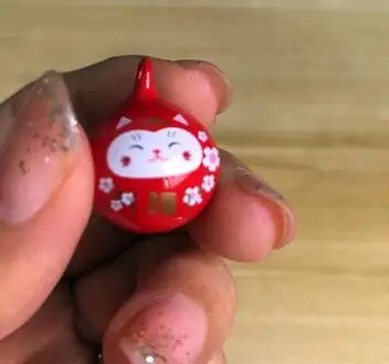 5pcs red 5 шт. Lucky cat DIY ручной работы Манеки Неко Sakuran Fortune bells медные колокольчики амулеты «сделай сам» - Окраска металла: 5pcs red