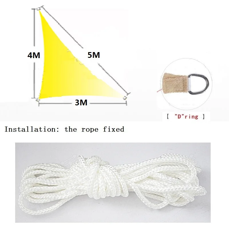 США Бесплатная открытый козырек от солнца ввиде паруса садовая сетка 3*4*5 м-стиле