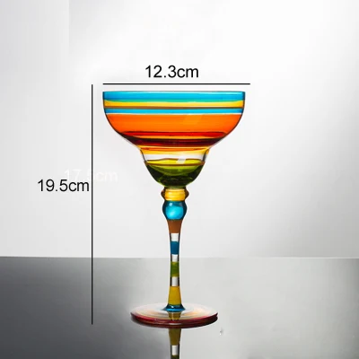 123x195mm Европейский крашеный бокал для красного вина, большая Бытовая стеклянная посуда, индивидуальная Коктейльная чашка, креативный барный бокал для вина - Цвет: 123x195mm