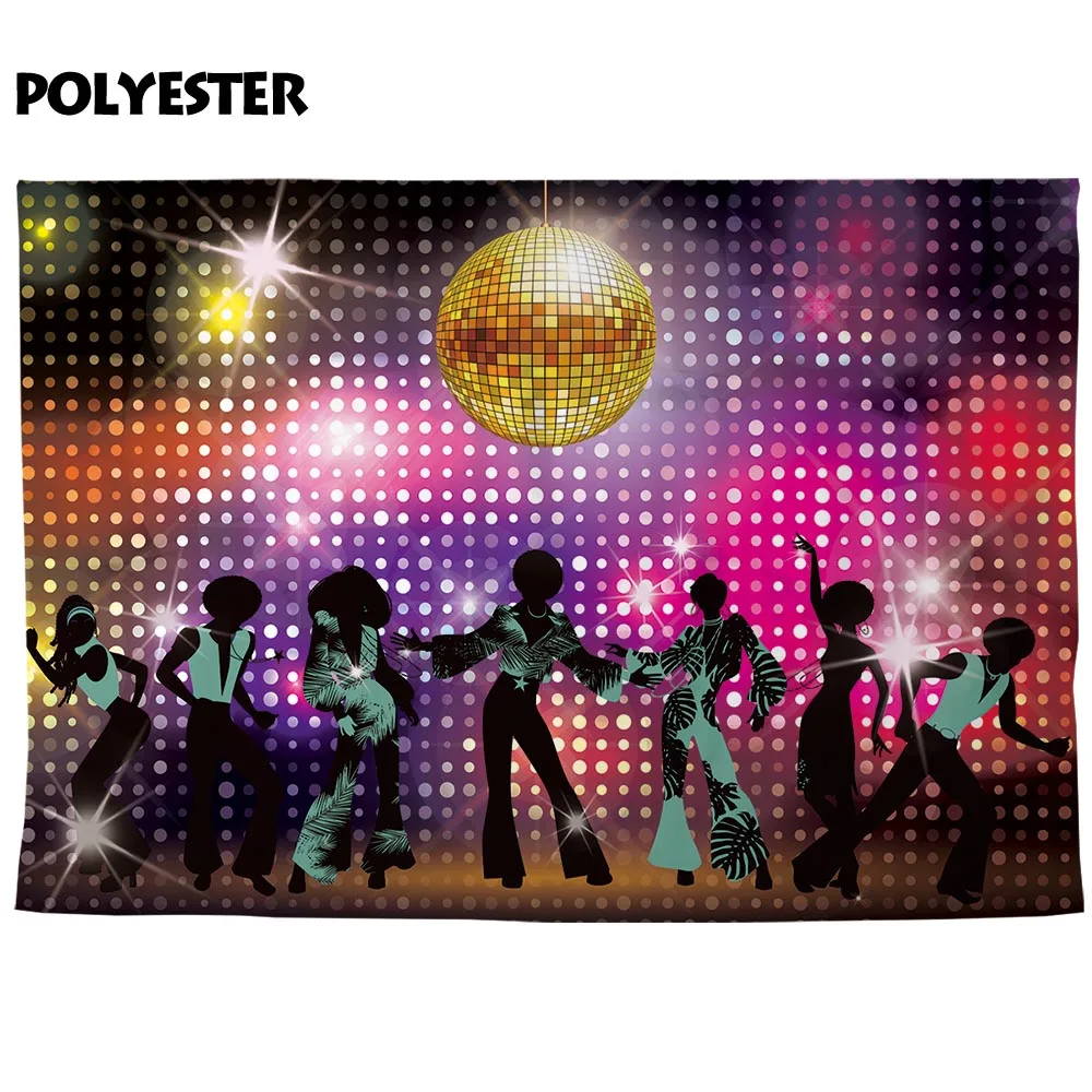 Allenjoy disco party photography background ball 70's Retro Dance backdrop photophone photo studio shoot prop photocall fabric |