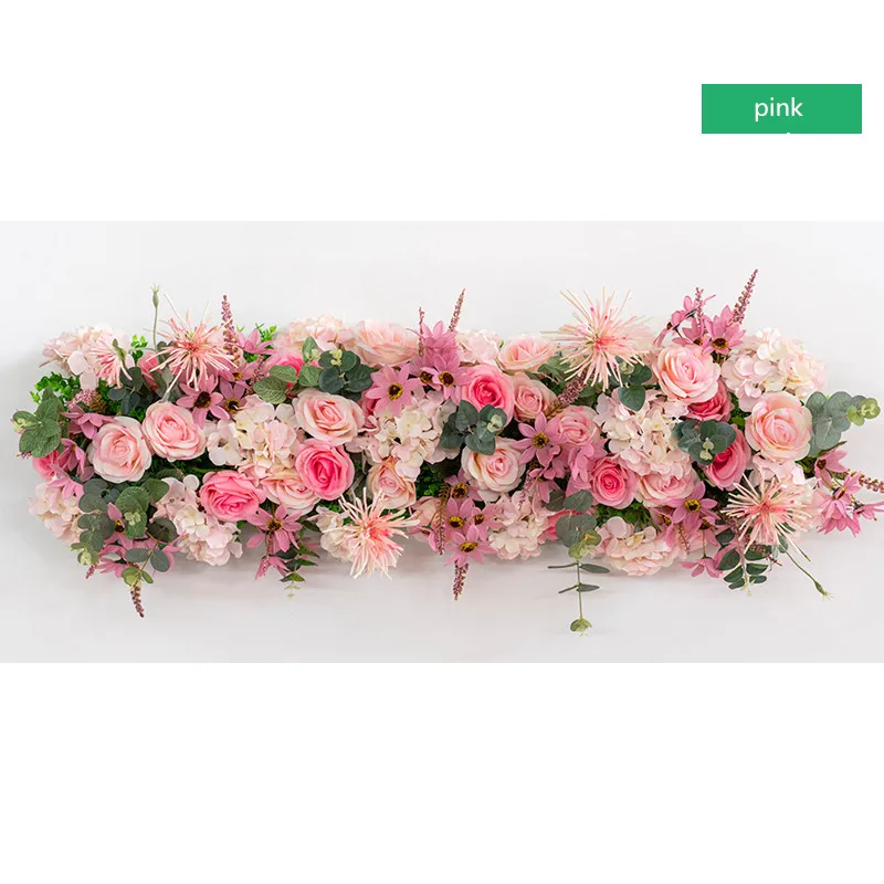 Искусственные цветы künstliche blumen искусственные цветы для декора Великолепный свадебный Шелковый цветок ряд реквизит ими - Цвет: Розовый