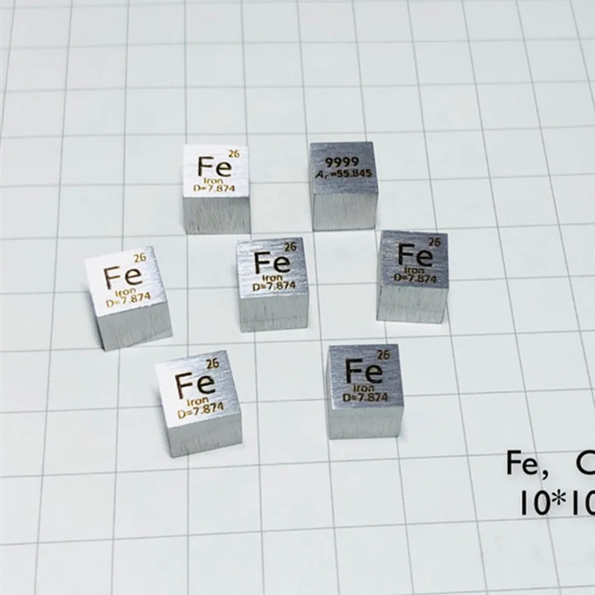 Железный кубический блок Pure 99.99% Fe Периодическая таблица редкоземельных