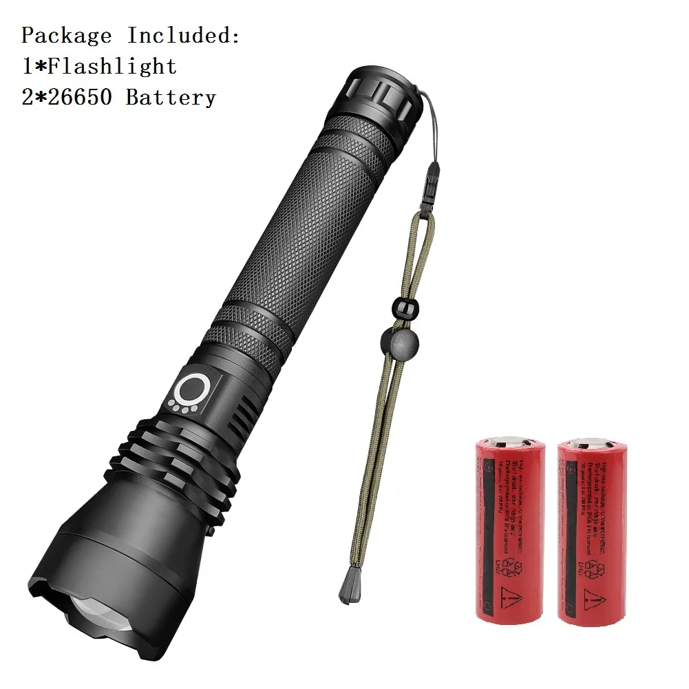 B Светодиодный фонарик Zoom Focus Torch тактические фонари 3 режима освещения водонепроницаемый фонарь для наружного кемпинга рыбалки 26650 - Испускаемый цвет: B