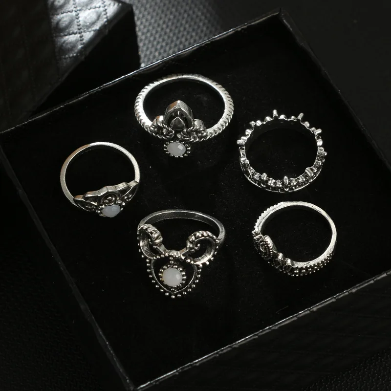 

Best Price Women Punk PUB Rings Set Fine Jewelry Flower Metal Rings Funny Body Jewellery Accessories Crown Vintage Finger Ring