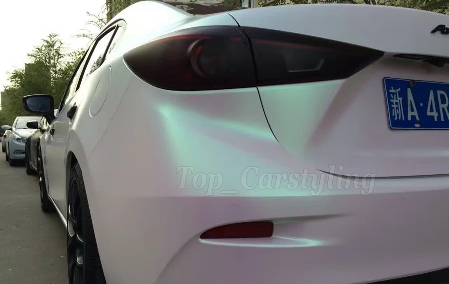 Алмазная металлическая Аврора жемчужная белая виниловая оберточная наклейка Foile