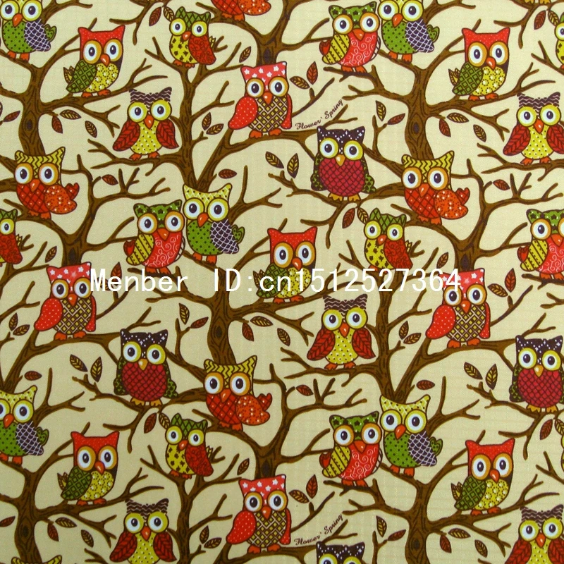 Водонепроницаемая ткань с ПВХ совы на дереве желтом фоне (WF158)|waterproof fabric|fabric