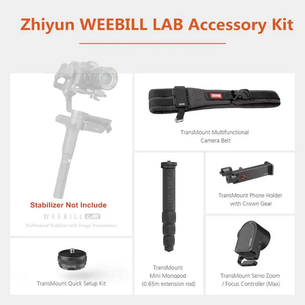 Фото Zhiyun WEEBILL LAB Creator комплект аксессуаров, включает сервопривод зум/ контроллер фокусировки (макс), Комплект быстрой настройки, ремень камеры и т. ... №2
