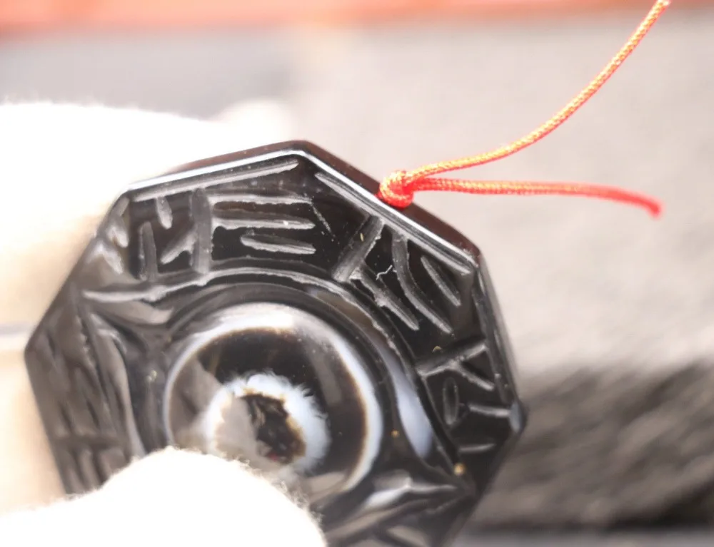 Тибетский оникс Yin Yang Bagua кулон с драгоценным камнем резьба по сокровищам LKbrother