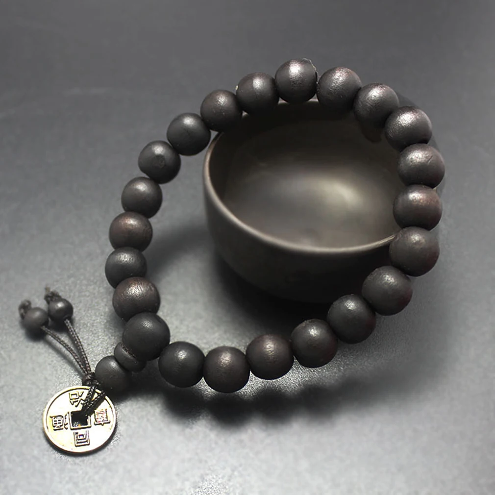 Браслет с буддистскими бусинами для мужчин и женщин 10 мм деревянный браслет