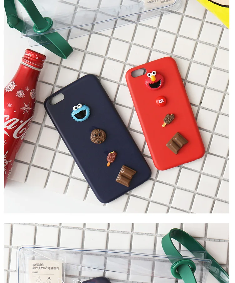 Мягкий кожаный чехол для iPhone 5 S 6 7 8 plus X XR XS MAX с 3D изображением улицы Сезам милого мультяшного печенья Элмо, забавный Ультратонкий чехол для телефона