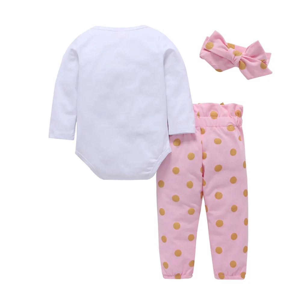 Muqgew/комплект одежды для новорожденных и малышей топы с буквенным принтом штаны в