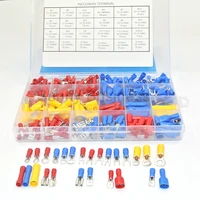 373pcs 24value assorted insulated electrical wire terminals crimp connector spade butt ring fork set 4 to 14
