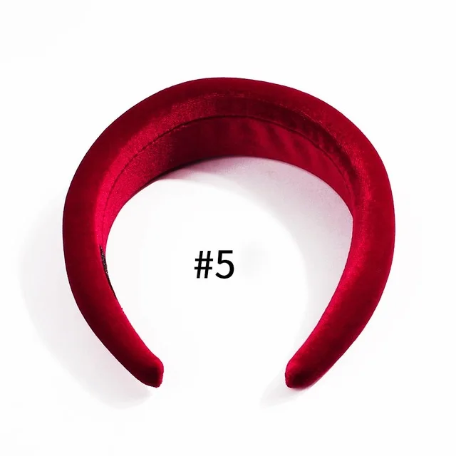 red headband Однотонная плотная мягкая ободок бархатная повязка для волос для женщин Эластичность 5 см Широкий ободок для волос Bobo аксессуары для волос в виде тюрбана - Цвет: red headband