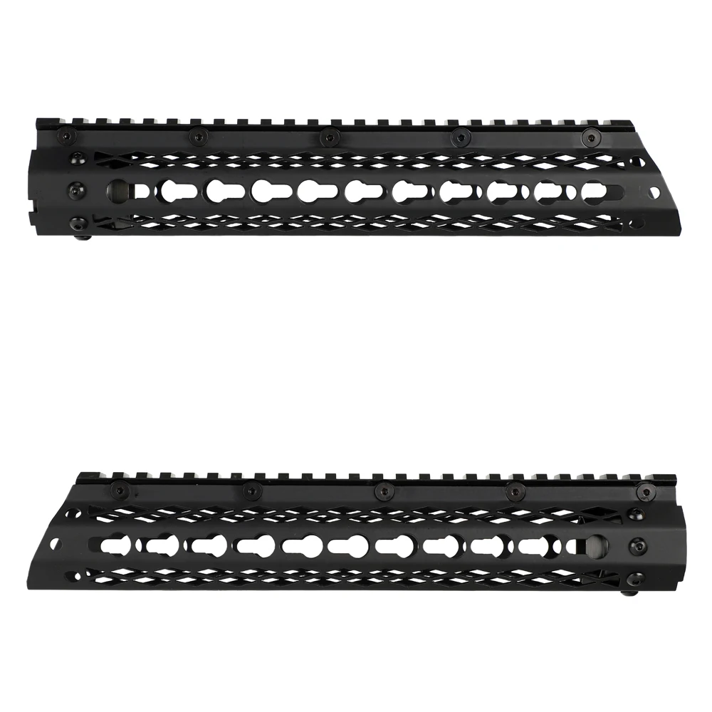Тонкий стиль AR15 10 дюймов стальной свободный поплавок Keymod Handguard Пикатинни для тактических винтовок крепления со стальной бочковой гайкой