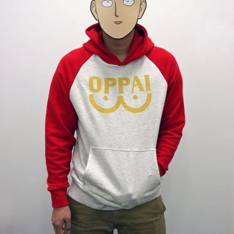 Один удар человек Сайтама Oppai толстовка с капюшоном S/M/L/XL Размер Косплэй костюм