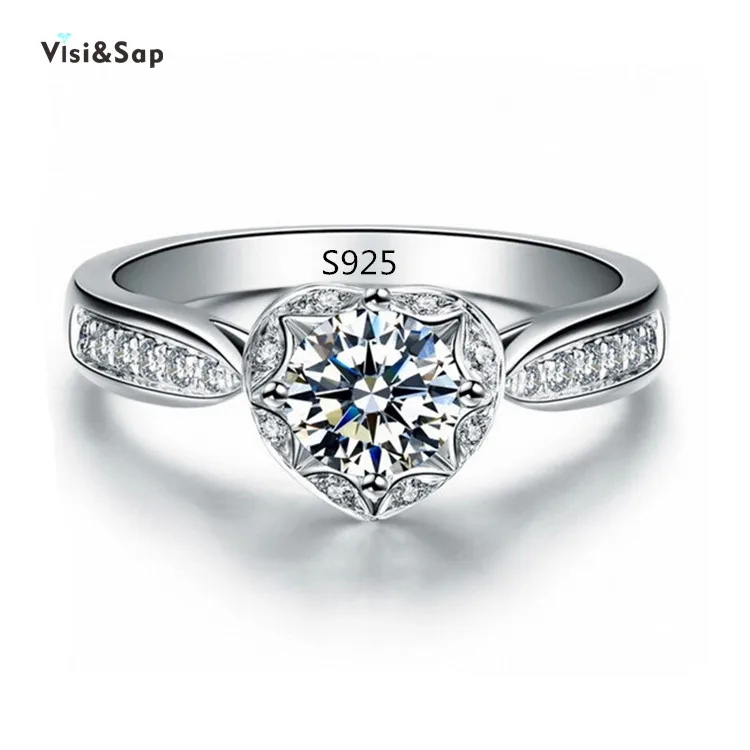 

Eleple Romantic Heart wedding Rings For Women engagement ring gifts fashion jewelry White Gold color accessories jewelry VSR107