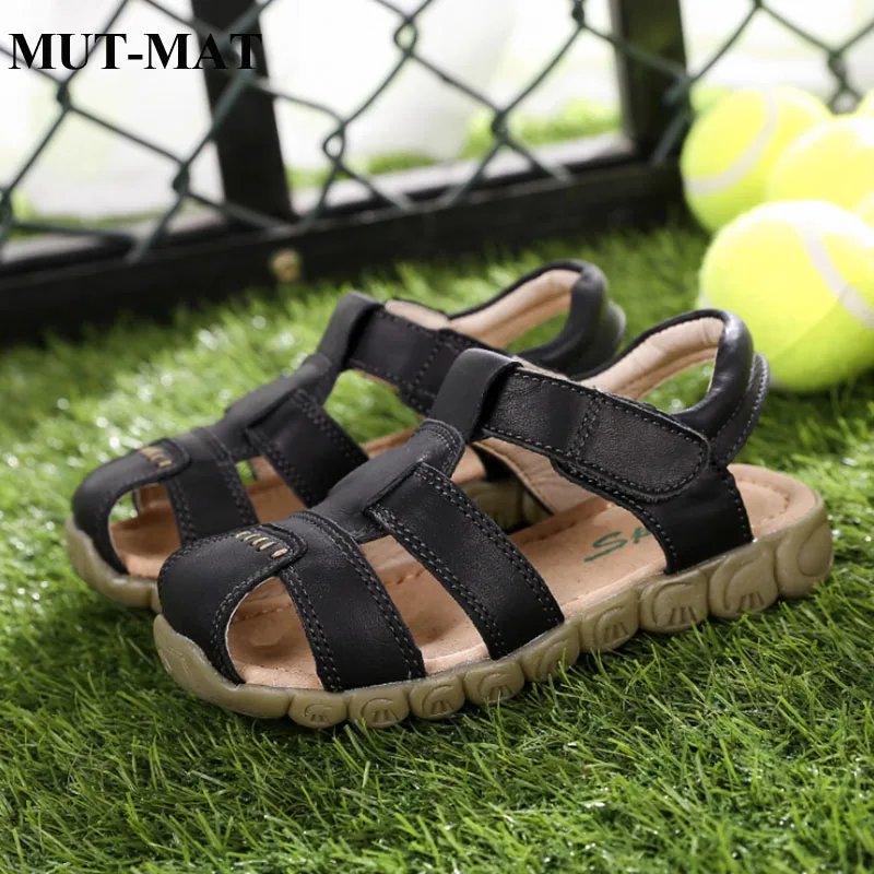 Детские сандалии из натуральной кожи модные sunmer Праздничная обувь для мальчиков