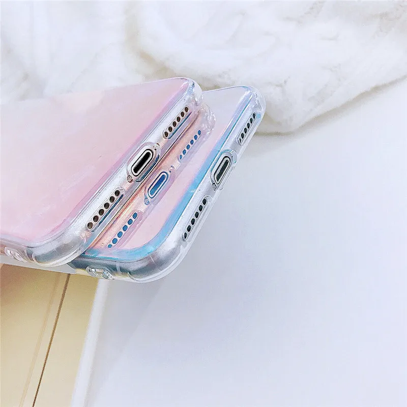 Роскошный чехол Kerzzil Blue Ray раковины для iPhone 7 8 Plus жесткие чехлы телефона из