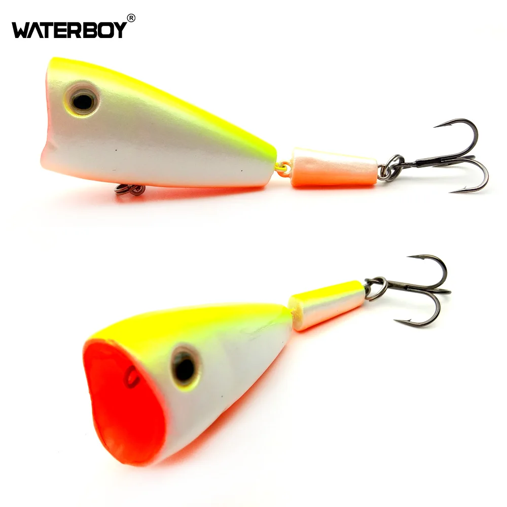 WATERBOY TW Topwater Поппер для рыбалки наживка с каблуком 7 см 5 г привлекательный Popping