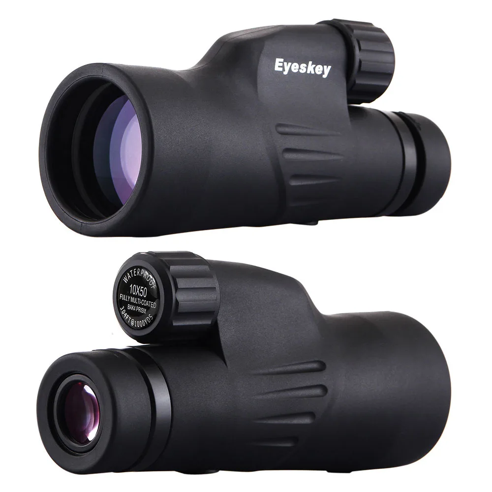Монокуляр Eyeskey 10х50 водонепроницаемый с регулируемым наглазником монокулярная