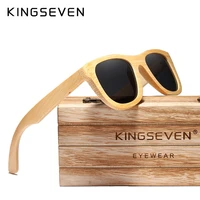 kingseven 2019 retro bamboo sunglasses men women polarized mirror uv400 sun glasses full frame wood shades goggles handmade