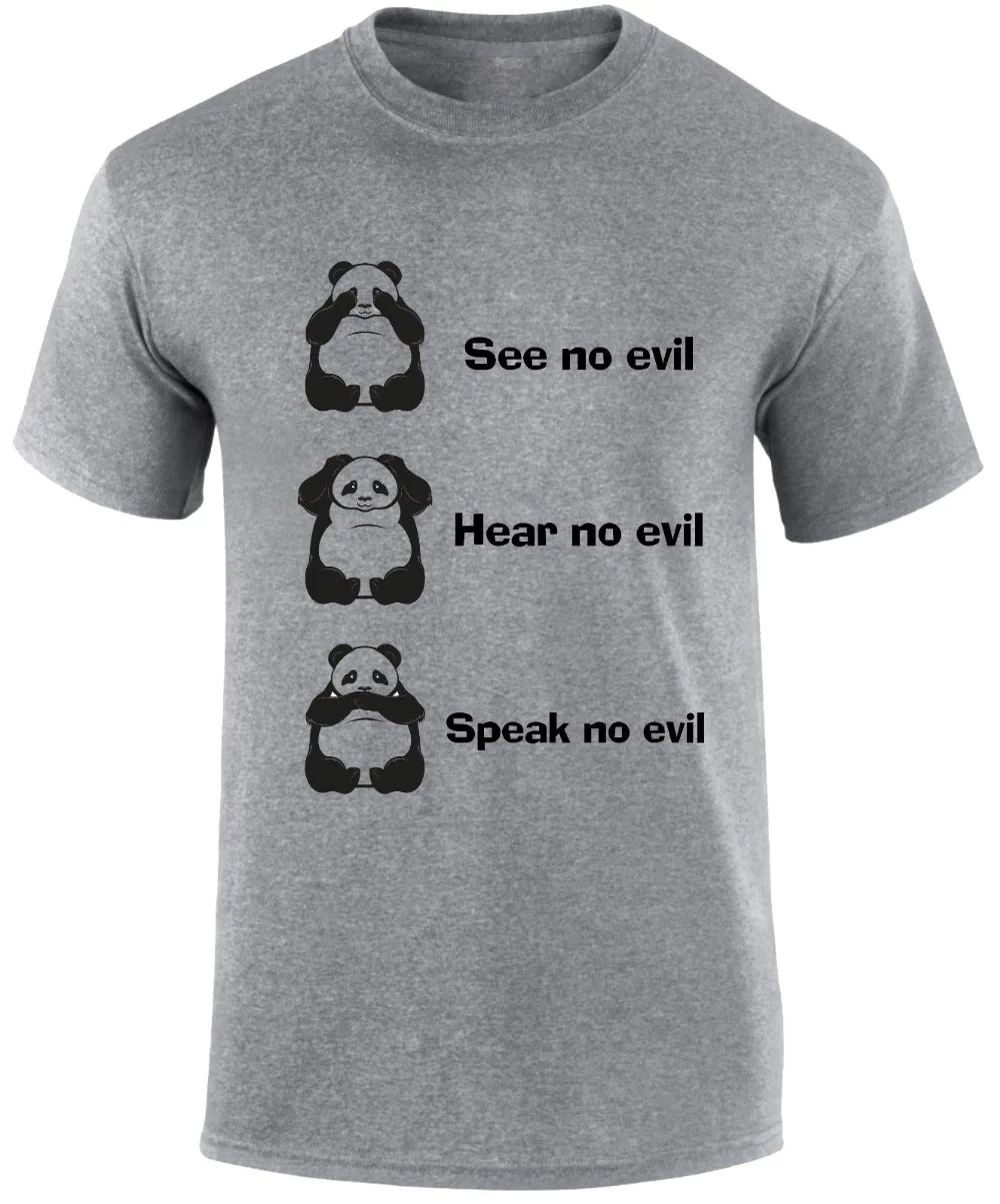 Забавная Мужская футболка с надписью See no evil|Мужские футболки| |