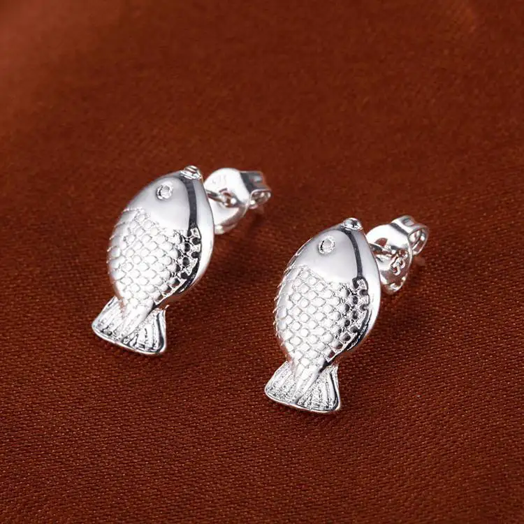 Модные украшения в виде рыбьих цветов посеребренные серьги женские PR096 |