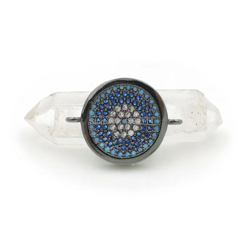 20*15*3 мм Micro Pave Kallaite синий и прозрачный вогнутый круглый разъем CZ подходит для