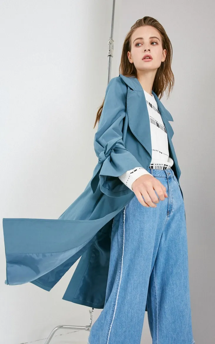 Vero Moda куртка женская OL стиль скрытые пуговицы на шнуровке лацкане минималистский Тренч | 318321519