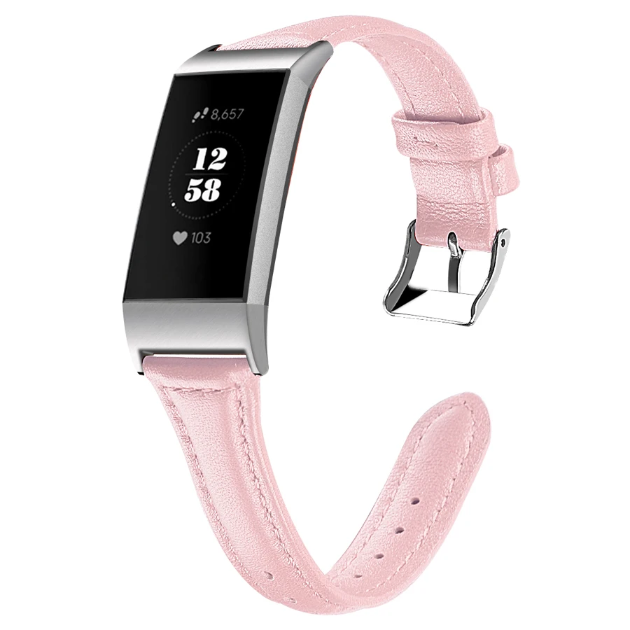 Ремешок сменный из натуральной кожи для фитнес трекера Fitbit Charge 3