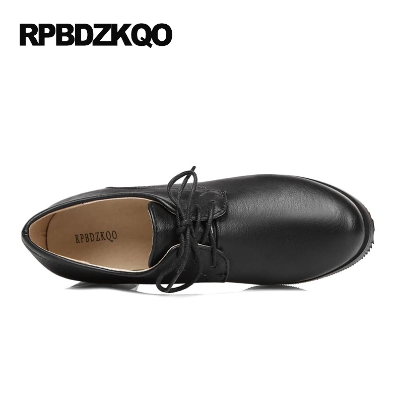 Женские туфли-лодочки на шнуровке черные туфли из ткани Оксфорд высоком каблуке