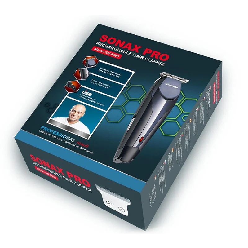 Мужская электрическая машинка для стрижки волос SONAX PRO аккумуляторная бороды