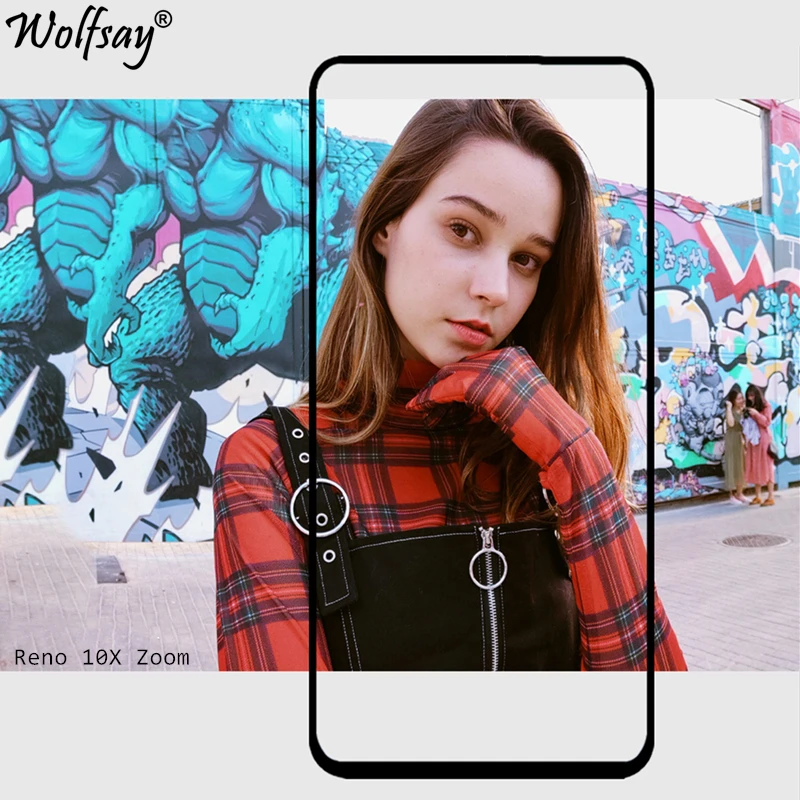 Cubierta completa de vidrio templado para Oppo Reno 10X Zoom, Protector de pantalla, pegamento completo, vidrio de seguridad para Oppo Reno 10X Zoom-0
