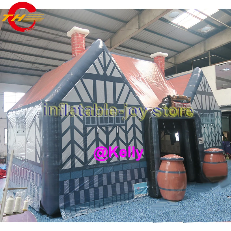 Free air shipping irish pubs tent for party rental durable pvc tarpaulin inflatable bar with barrels | Игрушки и хобби