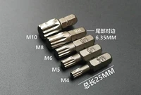new 5pcsset magnetic 14 spline bit m4 m5 m6 m8 m10 l25mm s2 steel hex screwdriver bits diy hand tools