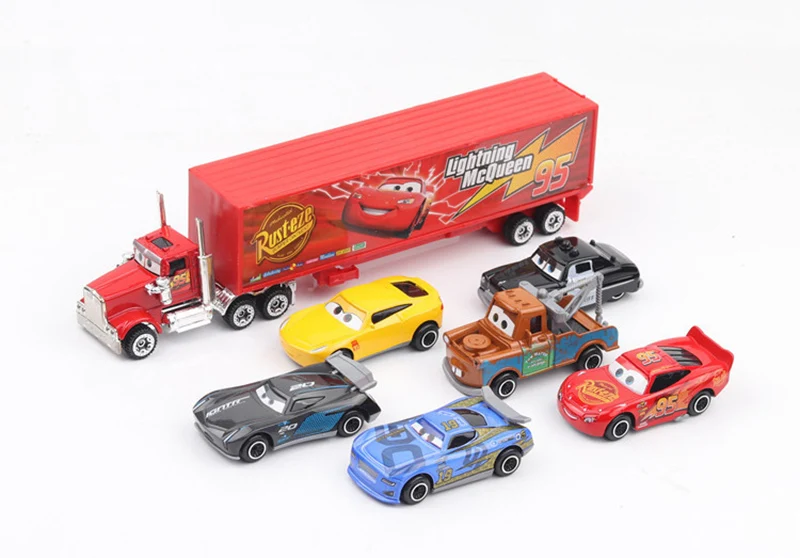 7 шт./компл. disney "тачки 3 Lightning McQueen Джексон Storm Крус Mater Мак дядя грузовик 1:55 литья под давлением металлический автомобиль модель игрушка для мальчиков
