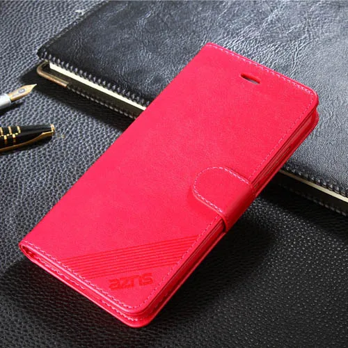 Розово-красный Кожаный чехол-кошелек для Xiao mi Red mi 7 Note 7 Pro note 5 6 pro K20 Pro Coque cover для Xiaomi mi 9 CC9E A3 lite A1 Poco F1 Funda - Цвет: Розово-красный